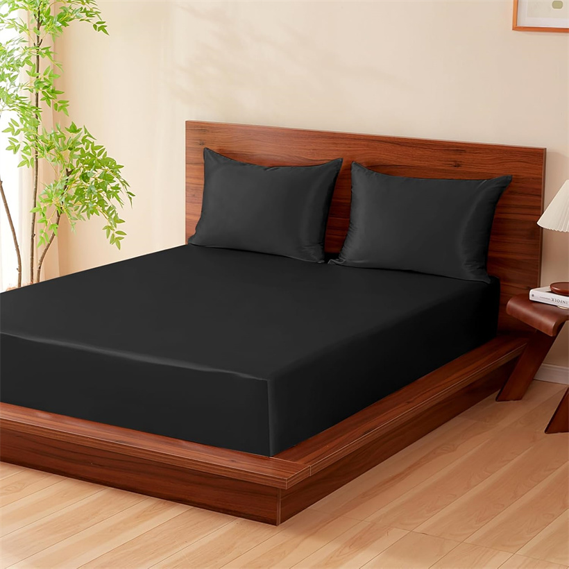Silk Sheet Set - Gładki 3-częściowy zestaw pościeli z jedwabiu
