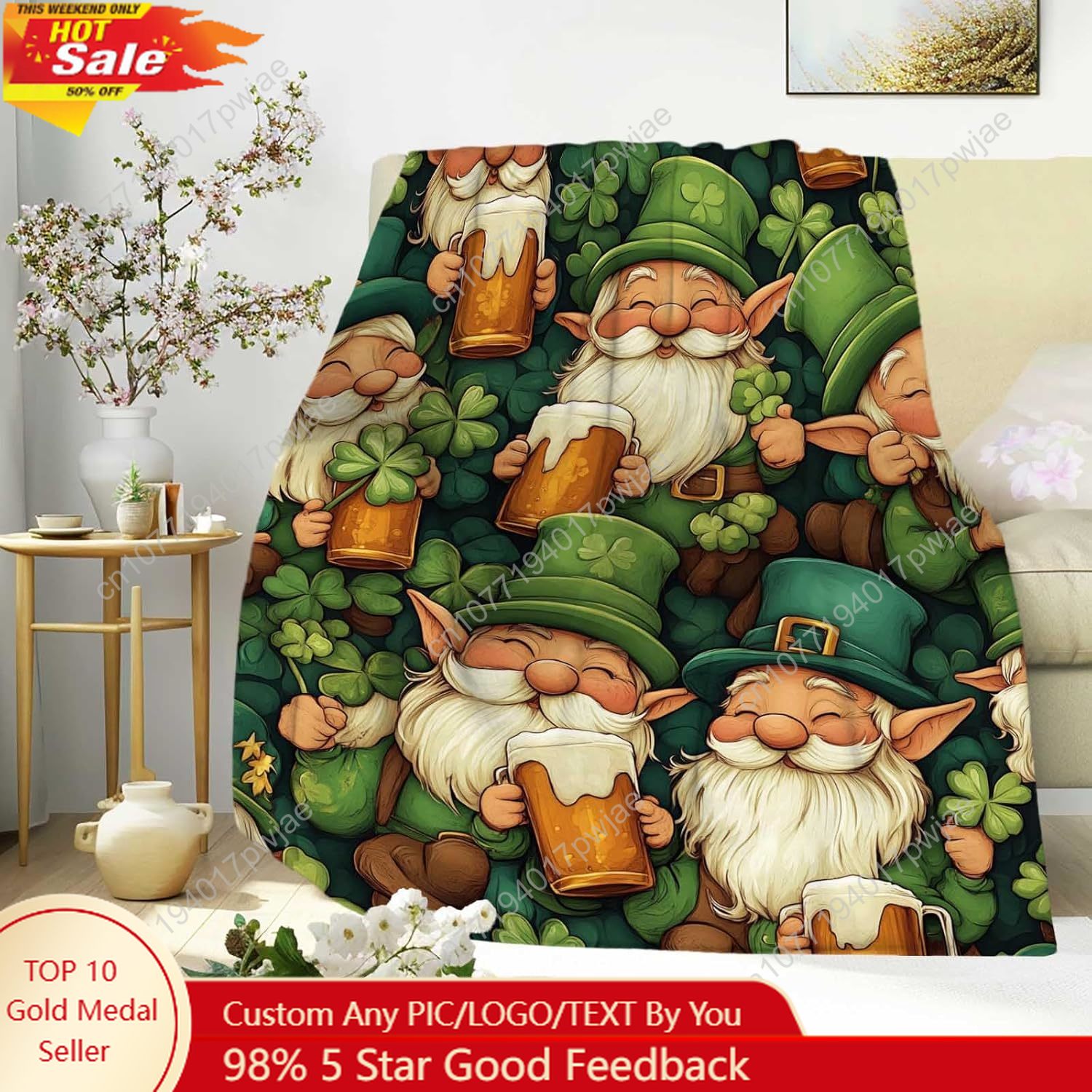 Home Of Textiles - Koc z motywem Świętego Patryka z