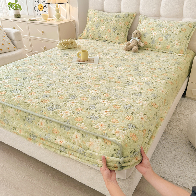 Home Of Textiles - Jesienno-zimowy pluszowy komplet pościeli z gumką,