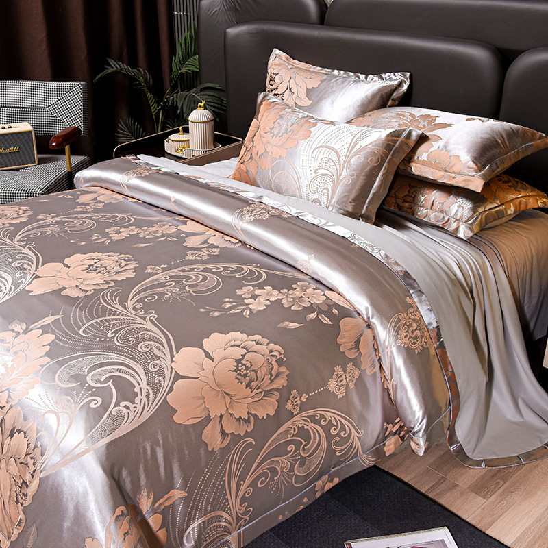 Silk Sheet Set - Nowy 4-częściowy europejski satynowy żakardowy zestaw