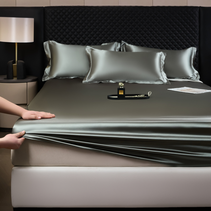 Jednokolorowe modne satynowe p – Silk Sheet Set recenzja i cena