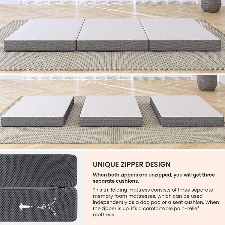 Materac Składany Trójdzielny z – Memory Foam Topper recenzja i cena